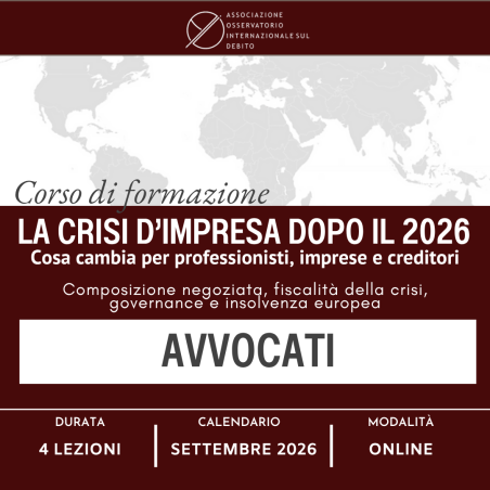 LA CRISI DI IMPRESA DOPO IL 2026 - AVVOCATI