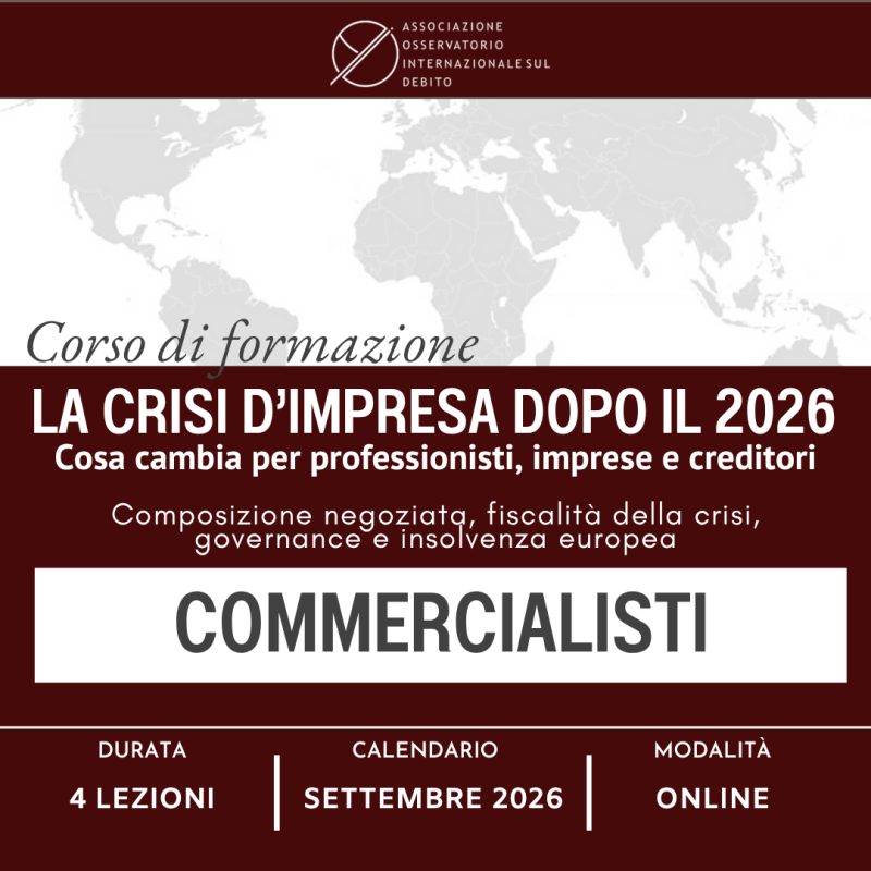 LA CRISI DI IMPRESA DOPO IL 2026 - COMMERCIALISTI